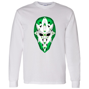 Minnesota North Stars NHL Gary Edwards Goalie Mask Long Sleeve Shirt color White