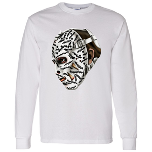 Boston Bruins NHL Gerry Cheevers Goalie Mask Long Sleeve Shirt color White
