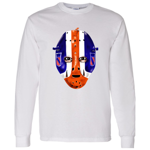 New York Rangers NHL Goalie Mask Long Sleeve Shirt color White
