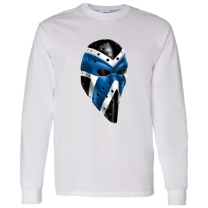 Pittsburgh Penguins NHL Michel Plasse Goalie Mask Long Sleeve Shirt color White