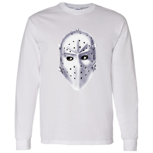 Philadelphia Flyers NHL Pelle Lindbergh Goalie Mask Long Sleeve Shirt color White