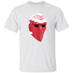 Detroit Red Wings NHL Ron Low Goalie Mask T-shirt color White