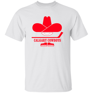 Calgary Cowboys WHA Hockey Short Sleeve T-shirt in White