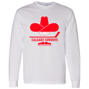 Calgary Cowboys WHA Hockey Long Sleeve Shirt in White