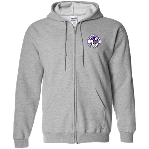 Cleveland Crusaders WHA Hockey Team Full Zip Hoodie front view in Sport Grey
