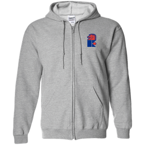 Jersey Knights WHA Hockey Team Full Zip Hoodie front view in Sport Grey