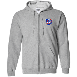 Toronto Toros WHA Hockey Team Full Zip Hoodie front view in Sport Grey