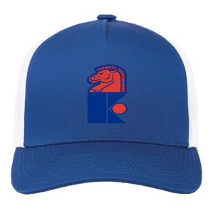 Jersey Knights WHA Hockey Team Snapback Trucker Cap in Royal Blue/White