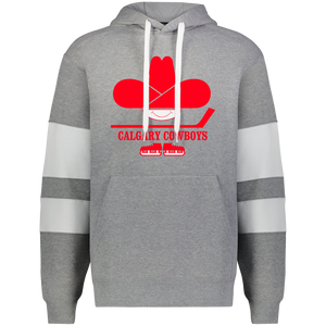 Calgary Cowboys WHA Hockey Athletic Fleece Hoodie in Charcoal Heather/White