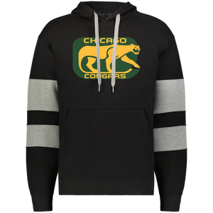 Chicago Cougars WHA Hockey Athletic Fleece Hoodie in Black/Charcoal Heather
