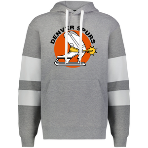 Denver Spurs WHA Hockey Athletic Fleece Hoodie in Charcoal Heather/White