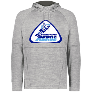 Houston Aeros WHA Hockey Fleece Performance Hoodie in Athletic Grey