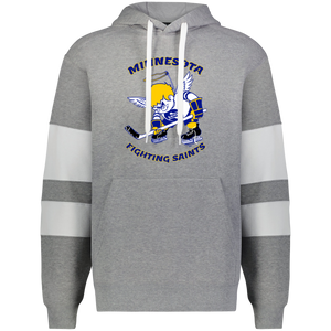 Minnesota Fighting Saints WHA Hockey Athletic Fleece Hoodie in Charcoal Heather/White