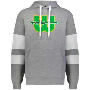 New England Whalers WHA Hockey Athletic Fleece Hoodie in Charcoal Heather/White