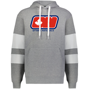 Ottawa Nationals WHA Hockey Athletic Fleece Hoodie in Charcoal Heather/White