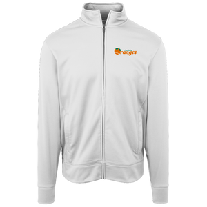 Retro Anaheim Oranges Full Zip Fleece Jacket featuring vintage WTT tennis team logo in white front view