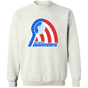 Retro Baltimore Banners crewneck pullover sweatshirt featuring vintage WTT tennis team logo in white