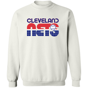 Retro Cleveland Nets crewneck pullover sweatshirt featuring vintage WTT tennis team logo in white
