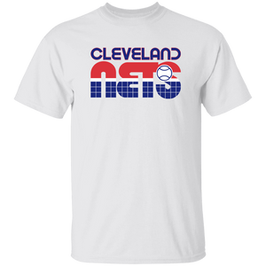 Vintage-style Cleveland Nets WTT T-shirt with retro 1970s team logo graphic in white