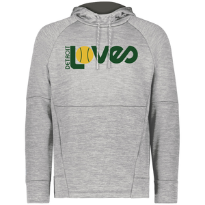 Detroit Loves WTT Tennis Performance Fleece Hoodie in Athletic Grey
