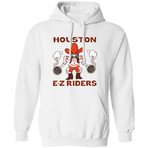 Retro Houston E-Z Riders pullover hoodie featuring vintage WTT tennis team logo in white