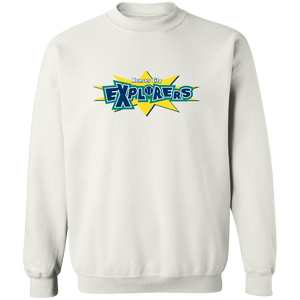 Retro Kansas City Explorers crewneck pullover sweatshirt featuring vintage WTT tennis team logo in white