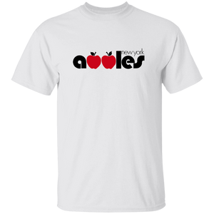 Vintage-style New York Apples WTT T-shirt with retro 1970s team logo graphic in white