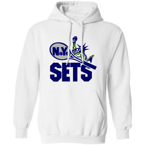 Vintage New York Sets pullover hoodie featuring vintage WTT tennis team logo in white