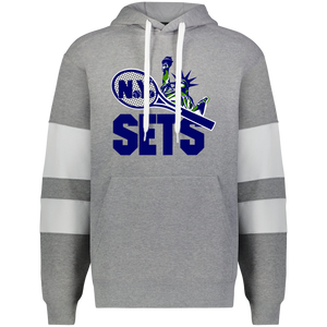 New York Sets WTT Tennis Athletic Fleece Hoodie in Charcoal Heather/White