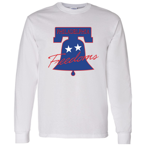 Retro Philadelphia Freedoms long sleeve shirt featuring vintage WTT tennis team logo in white