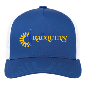 Vintage x World Team Tennis trucker cap with seamless 5-panel front and retro logo in royal blue/white