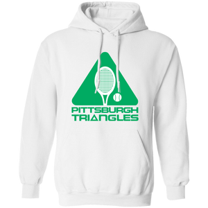 Retro Pittsburgh Triangles pullover hoodie featuring vintage WTT tennis team logo in white