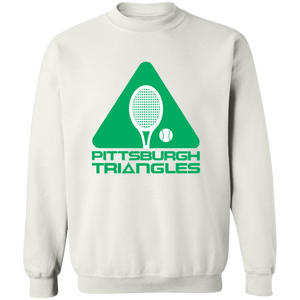 Retro Pittsburgh Triangles crewneck pullover sweatshirt featuring vintage WTT tennis team logo in white