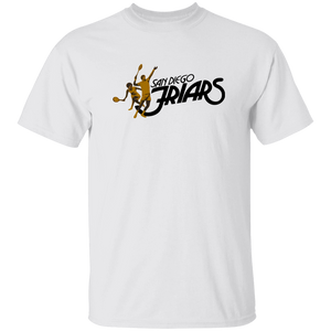 Vintage-style San Diego Friars WTT T-shirt with retro 1970s team logo graphic in white