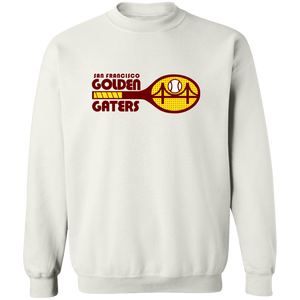 Retro San Francisco Golden Gaters crewneck pullover sweatshirt featuring vintage WTT tennis team logo in white