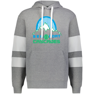 Sea Port Cascades WTT Tennis Athletic Fleece Hoodie in Charcoal Heather/White