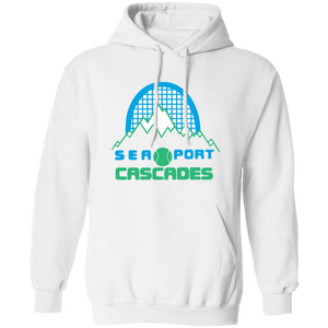 Vintage Sea Port Cascades pullover hoodie featuring vintage WTT tennis team logo in white