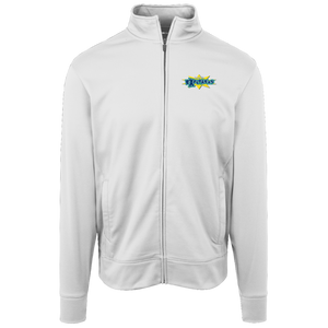 Kansas City Explorers Full Zip Fleece Jacket featuring vintage WTT tennis team logo in white front view