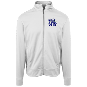 New York Sets Full Zip Fleece Jacket featuring vintage WTT tennis team logo in white front view