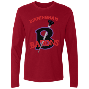 Birmingham Black Barons Long Sleeve Shirt Negro League Baseball color Cardinal Red Birmingham Black Barons Long Sleeve Shirt Negro League Baseball color Cardinal Red