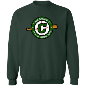 Chattanooga Black Lookouts Sweatshirt Crewneck Negro League Baseball color Forest Green Chattanooga Black Lookouts Sweatshirt Crewneck Negro League Baseball color Forest Green