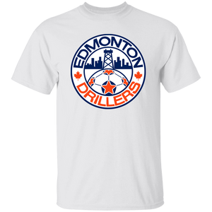 Edmonton Drillers T-shirt Classic NASL Soccer color White Edmonton Drillers T-shirt Classic NASL Soccer color White