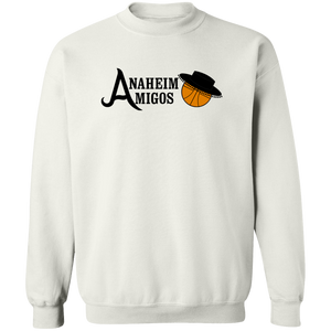 Anaheim Amigos Sweatshirt Classic Crewneck ABA Basketball color White Anaheim Amigos Sweatshirt Classic Crewneck ABA Basketball color White