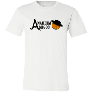 Anaheim Amigos T-shirt Premium ABA Basketball color White Anaheim Amigos T-shirt Premium ABA Basketball color White