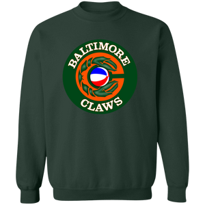 Baltimore Claws Sweatshirt Classic Crewneck ABA Basketball color Forest Green Baltimore Claws Sweatshirt Classic Crewneck ABA Basketball color Forest Green