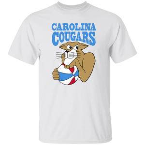 Carolina Cougars T-shirt Classic ABA Basketball color White Carolina Cougars T-shirt Classic ABA Basketball color White