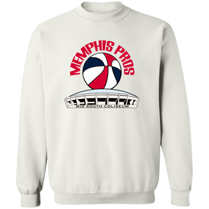 Memphis Pros Sweatshirt Classic Crewneck ABA Basketball color White Memphis Pros Sweatshirt Classic Crewneck ABA Basketball color White