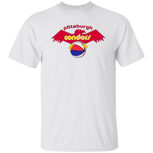 Pittsburgh Condors T-shirt Classic ABA Basketball color White Pittsburgh Condors T-shirt Classic ABA Basketball color White
