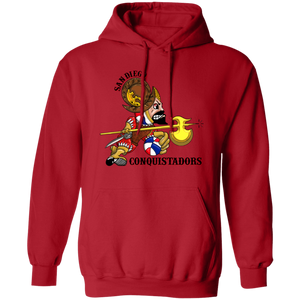 San Diego Conquistadors Hoodie Pullover Classic ABA Basketball color Red San Diego Conquistadors Hoodie Pullover Classic ABA Basketball color Red
