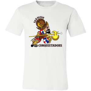 San Diego Conquistadors ABA T-shirt American Basketball Association Team Tee color White San Diego Conquistadors ABA T-shirt American Basketball Association Team Tee color White